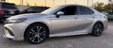 2018 Celestial Silver Met /Black, leatherette/c Toyota Camry SE (JTNB11HK0J3) with an 2.5L L4 DOHC 16V engine, 8-Speed Automatic transmission, located at 4545 Spencer Hwy., Pasadena, 77504, (832) 266-1645, 29.666037, -95.173775 - Photo#0