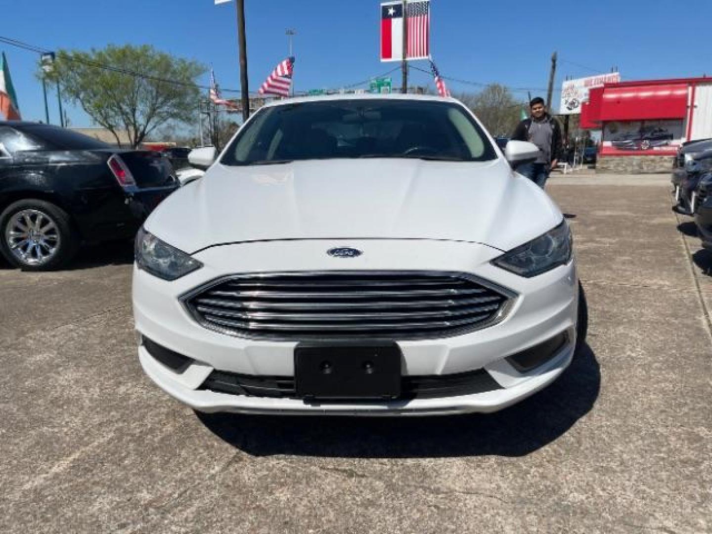 2018 Oxford White Ford Fusion S (3FA6P0G7XJR) with an Duratec 2.5L I-4 DOHC engine, AUTO. 6-SPD transmission, located at 7935 Gulf Freeway, Houston, 77017, (832) 266-1645, 29.684393, -95.275665 - Photo#1