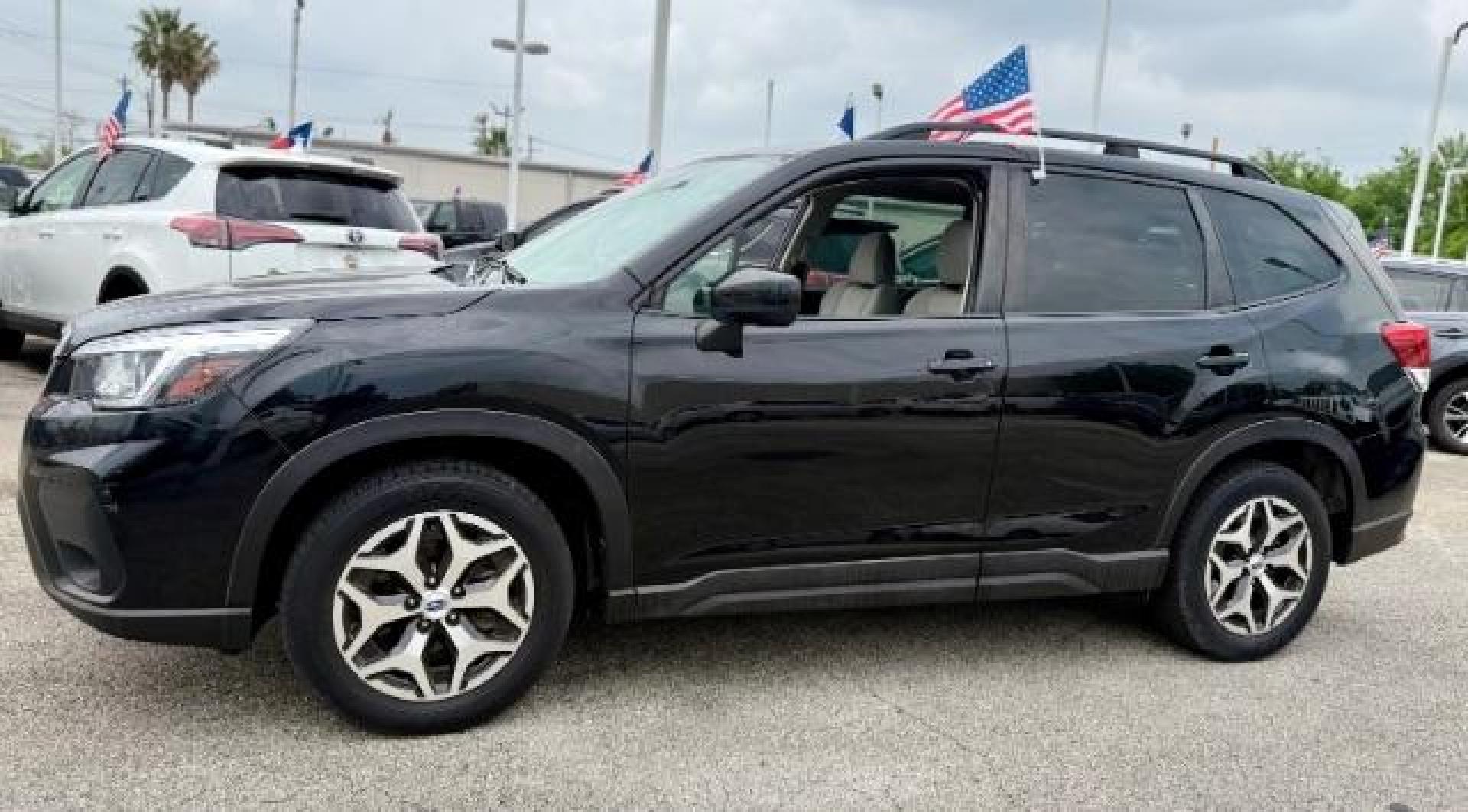 2020 Crystal Black Silica /Gray Subaru Forester Premium (JF2SKAJC5LH) with an 2.5L H-4 gasoline direct injection engine, located at 4545 Spencer Hwy., Pasadena, 77504, (832) 266-1645, 29.666037, -95.173775 - Photo#0