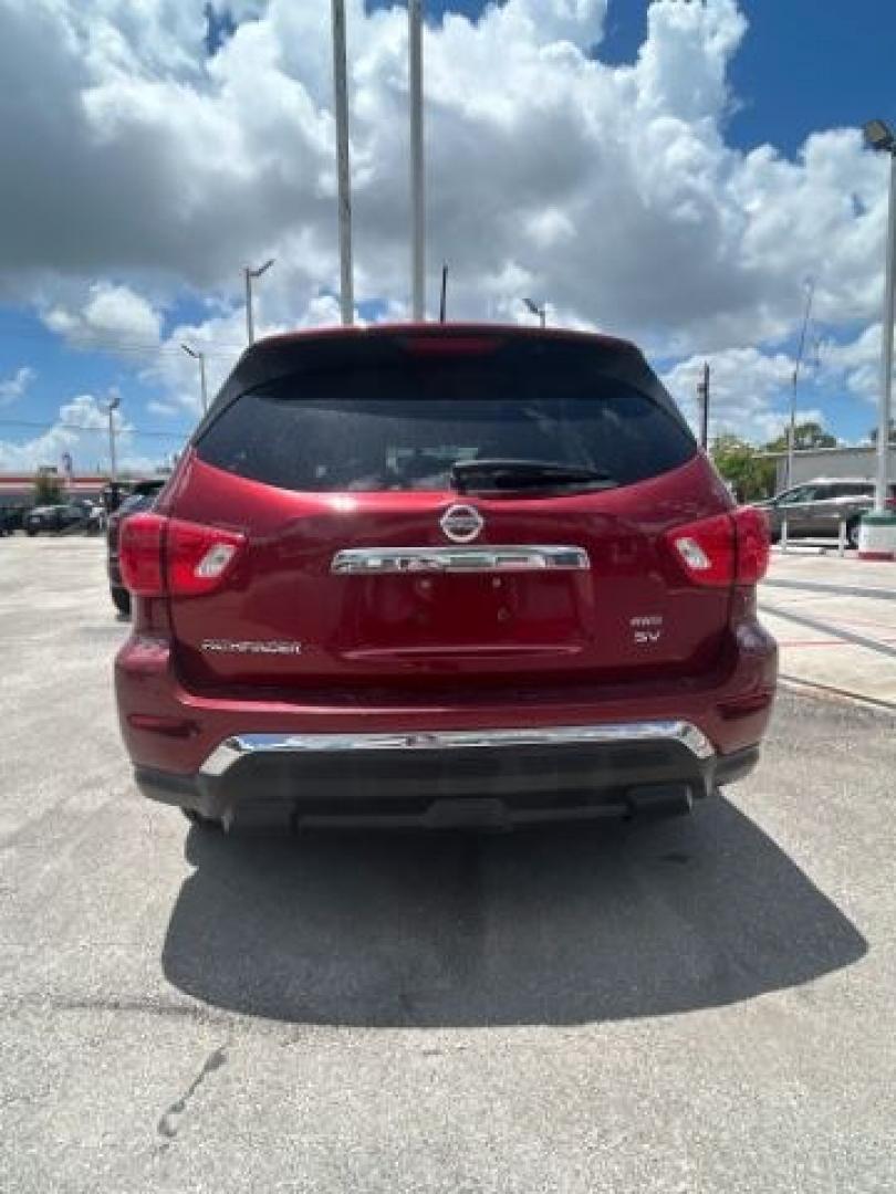 2018 Scarlet Ember /Charcoal Nissan Pathfinder SV (5N1DR2MM7JC) with an 3.5L V-6 gasoline direct injection engine, located at 4545 Spencer Hwy., Pasadena, 77504, (832) 266-1645, 29.666037, -95.173775- Photo#0