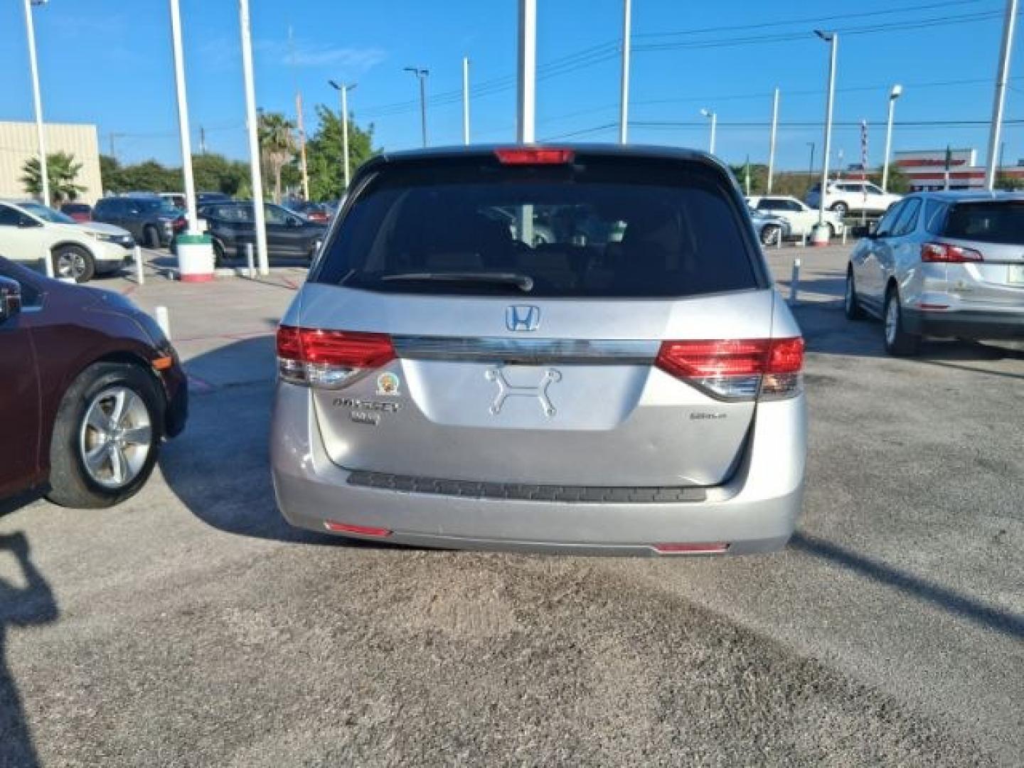 2015 Alabaster Silver Met /Gray Honda Odyssey EX (5FNRL5H49FB) with an 3.5L V-6 i-VTEC vari engine, Automatic transmission, located at 4545 Spencer Hwy., Pasadena, 77504, (832) 266-1645, 29.666037, -95.173775- Photo#1