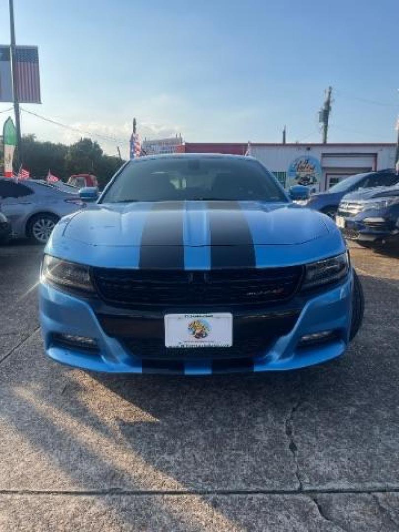 2015 Jazz Blue Pearlcoat /Black Dodge Charger SXT (2C3CDXHG5FH) with an 3.6L V-6 DOHC engine, located at 7935 Gulf Freeway, Houston, 77017, (832) 266-1645, 29.684393, -95.275665 - Photo#1