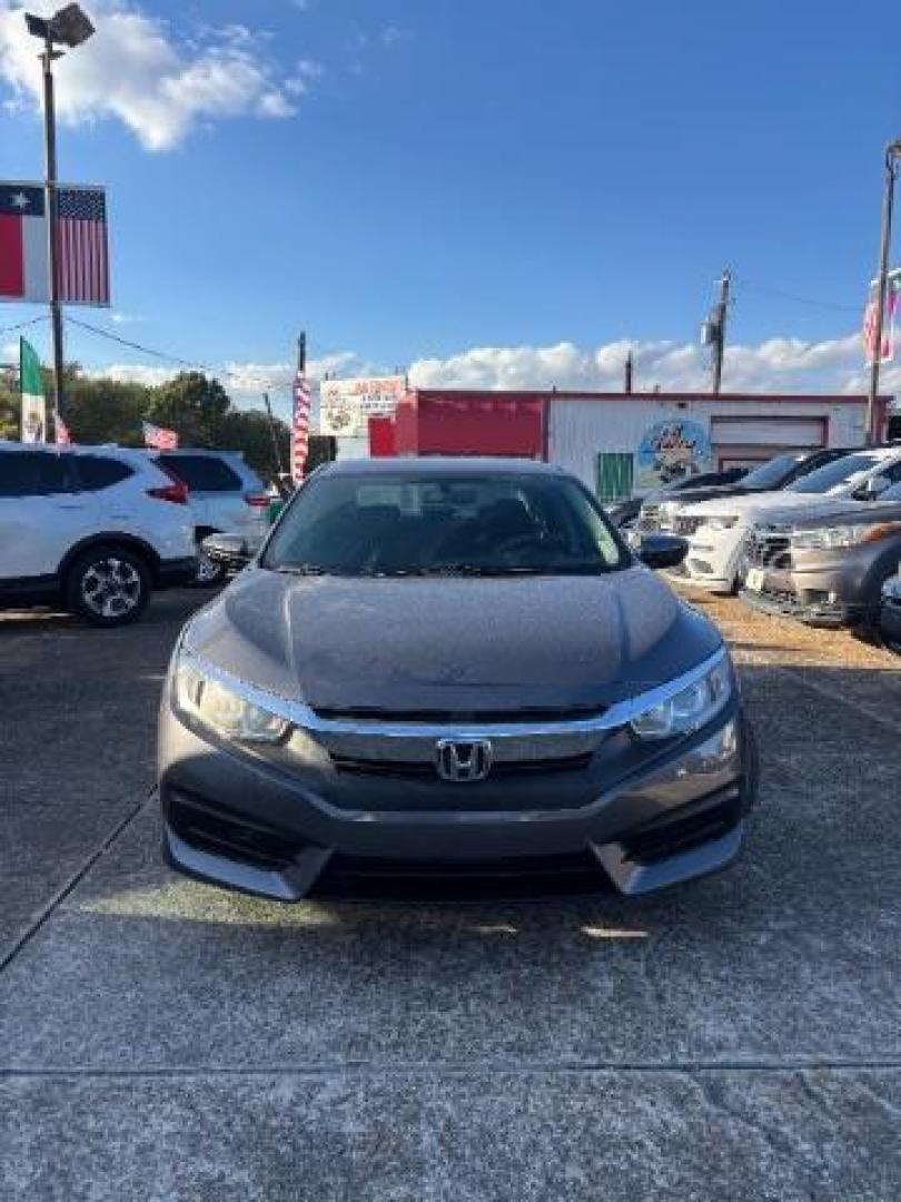 2018 Modern Steel Metallic /Black, cloth Honda Civic LX Sedan CVT (2HGFC2F56JH) with an 2.0L L4 DOHC 16V engine, Continuously Variable Transmission transmission, located at 7935 Gulf Freeway, Houston, 77017, (832) 266-1645, 29.684393, -95.275665 - Photo#1