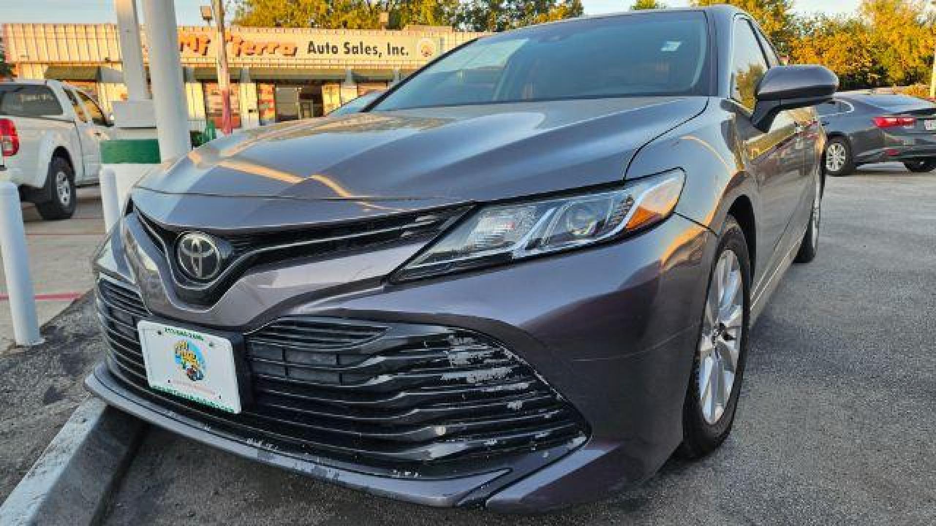 2018 Predawn Gray Mica /Ash Toyota Camry LE (4T1B11HK1JU) with an 2.5L I-4 port/direct injection engine, located at 4545 Spencer Hwy., Pasadena, 77504, (832) 266-1645, 29.666037, -95.173775 - Photo#1
