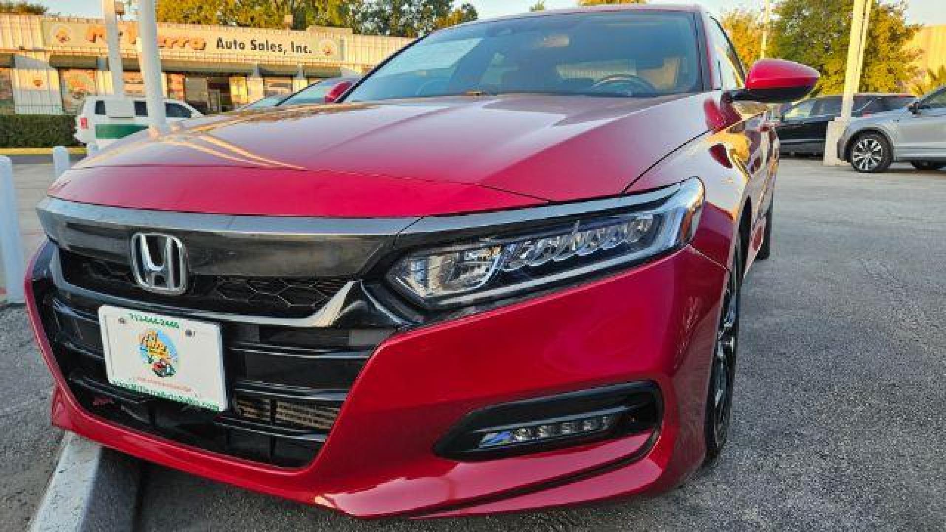 2019 San Marino Red /Black Honda Accord Sport 2.0T (1HGCV2F37KA) with an 2L I-4 gasoline direct injection engine, located at 4545 Spencer Hwy., Pasadena, 77504, (832) 266-1645, 29.666037, -95.173775 - Photo#1
