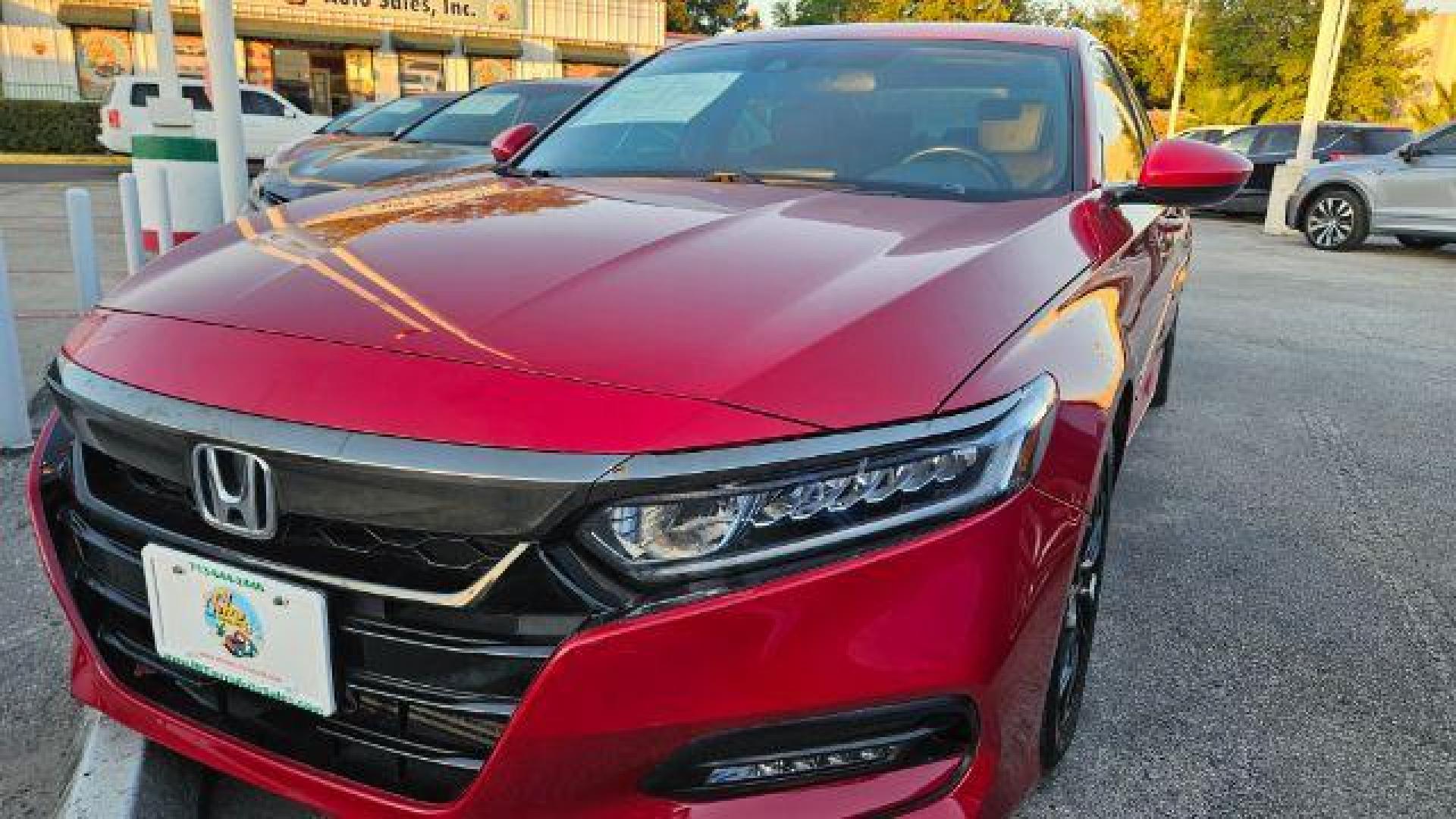 2019 San Marino Red /Black Honda Accord Sport 2.0T (1HGCV2F37KA) with an 2L I-4 gasoline direct injection engine, located at 4545 Spencer Hwy., Pasadena, 77504, (832) 266-1645, 29.666037, -95.173775 - Photo#2