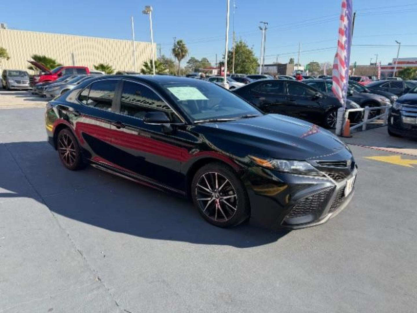 2022 Midnight Black Metallic /Black Toyota Camry SE | SE Nightshade Edition (4T1G11AKXNU) with an 2.5L I-4 port/direct injection engine, located at 4545 Spencer Hwy., Pasadena, 77504, (832) 266-1645, 29.666037, -95.173775 - Photo#1