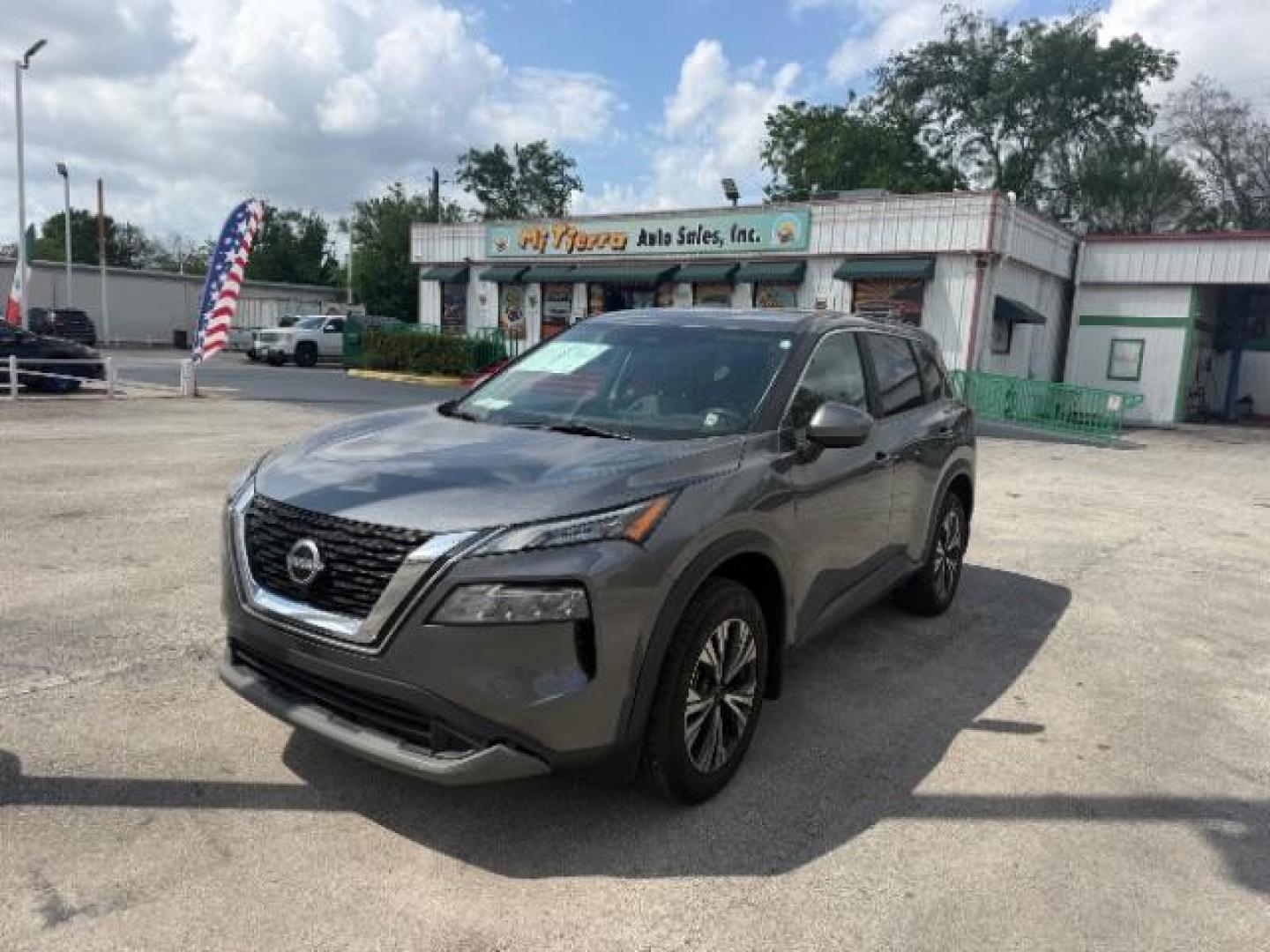 2023 Gun Metallic /Charcoal Nissan Rogue SV FWD (5N1BT3BA2PC) with an VC-Turbo 1.5L I-3 gasoline direct injection engine, located at 4545 Spencer Hwy., Pasadena, 77504, (832) 266-1645, 29.666037, -95.173775 - Photo#0