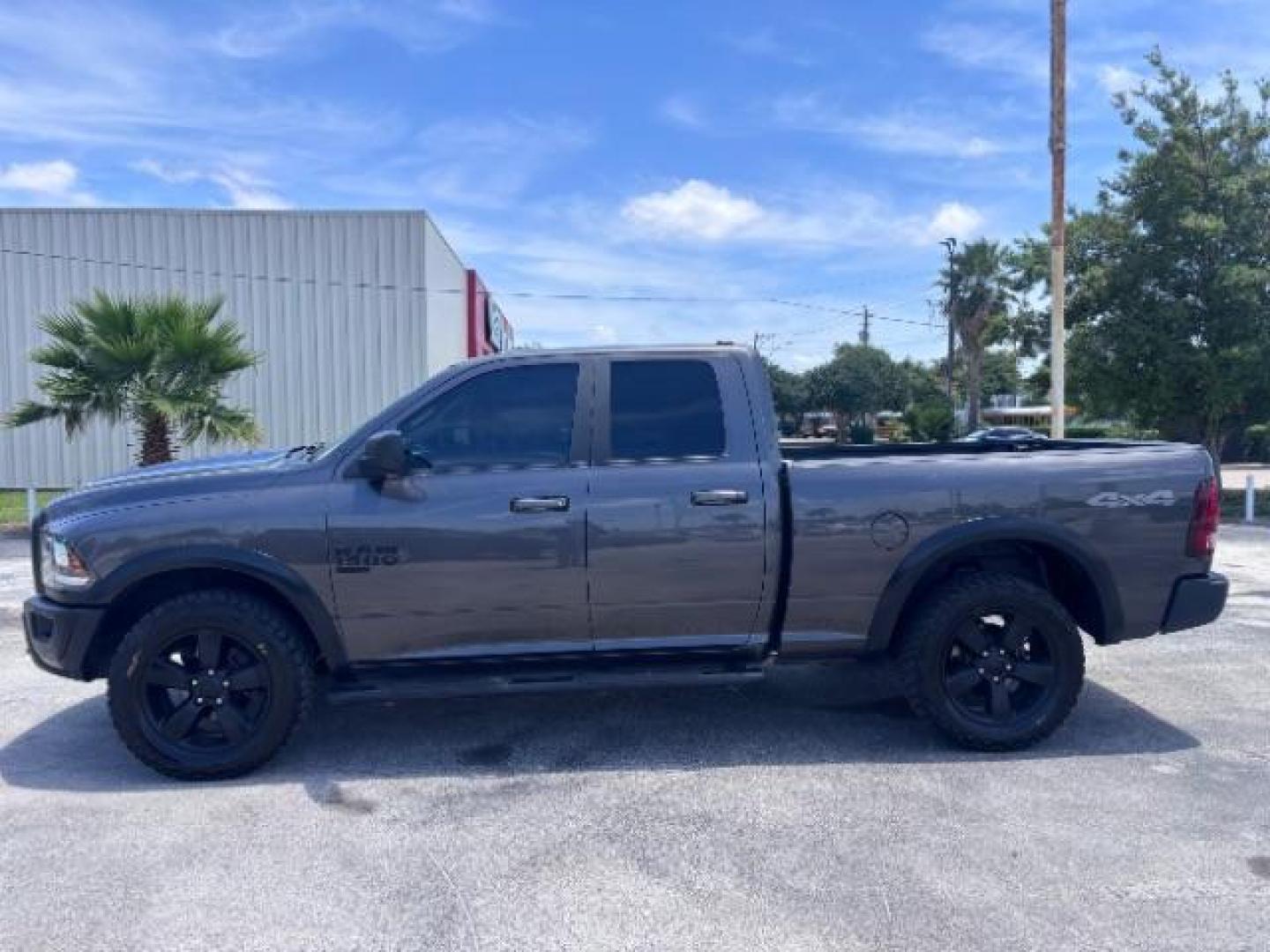 2019 Granite Crystal Metallic Clearcoat /Diesel Gray/Black Ram 1500 Classic Warlock Quad Cab 4x4 6'4 Box (1C6RR7GG2KS) , located at 4545 Spencer Hwy., Pasadena, 77504, (832) 266-1645, 29.666037, -95.173775 - Photo#3