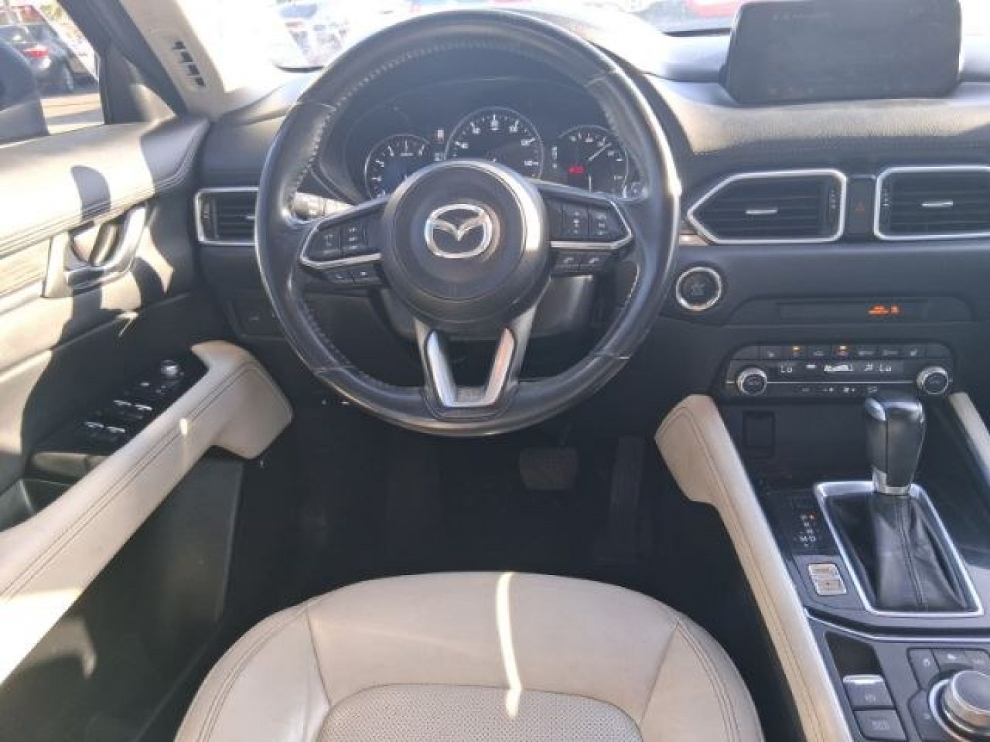 2019 Eternal Blue Mica /Parchment, leather Mazda CX-5 Grand Touring (JM3KFADM4K1) with an 2.5L L4 DOHC 16V engine, 6-Speed Automatic transmission, located at 4545 Spencer Hwy., Pasadena, 77504, (832) 266-1645, 29.666037, -95.173775- Photo#2