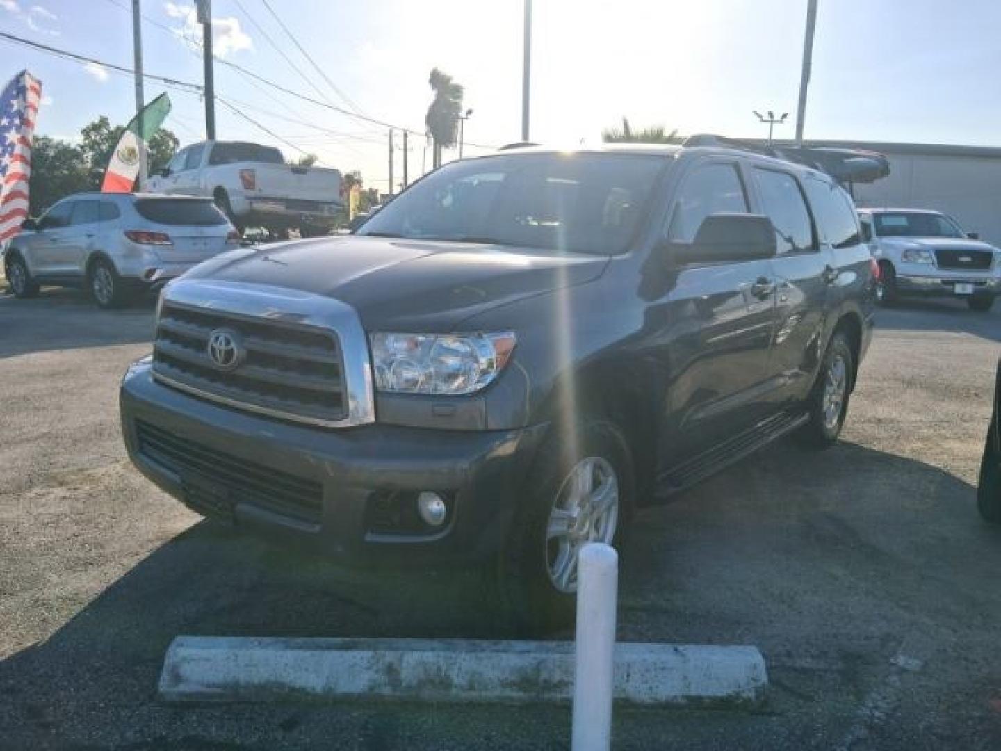 2013 Magnetic Gray Metallic /Sand Beige Toyota Sequoia SR5 5.7L V8 (5TDBW5G15DS) with an I-FORCE 5.7L V-8 DOHC engine, located at 4545 Spencer Hwy., Pasadena, 77504, (832) 266-1645, 29.666037, -95.173775- Photo#0
