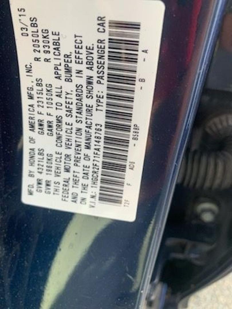 2015 Obsidian Blue Pearl /Black Honda Accord EX (1HGCR2F71FA) with an 2.4L I-4 gasoline direct injection engine, located at 4545 Spencer Hwy., Pasadena, 77504, (832) 266-1645, 29.666037, -95.173775- Photo#7