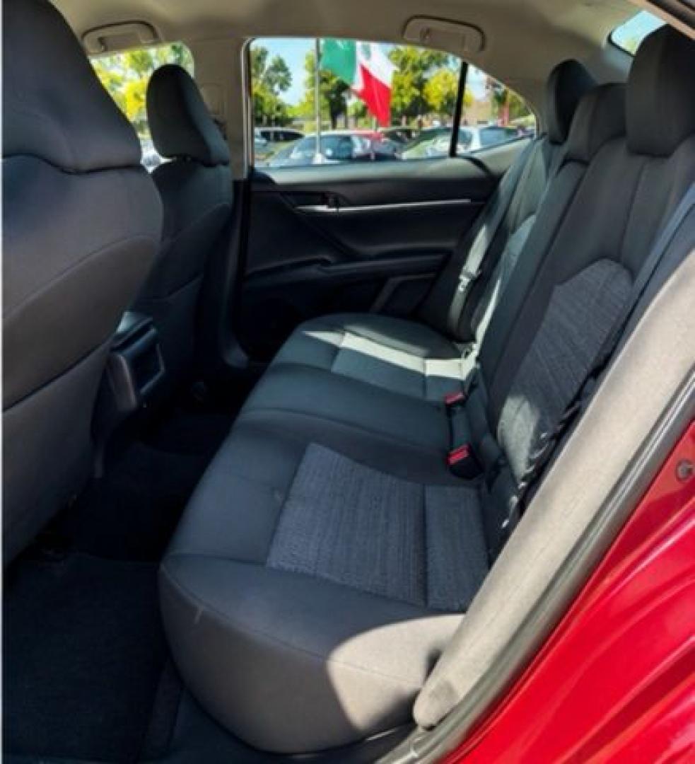 2019 Supersonic Red Toyota Camry LE (4T1B11HKXKU) with an Dynamic Force 2.5L I-4 port/direct injection engine, located at 7935 Gulf Freeway, Houston, 77017, (832) 266-1645, 29.684393, -95.275665- Photo#0