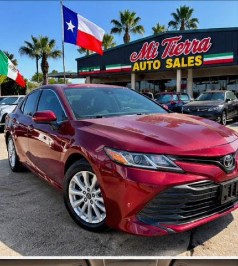 2019 Supersonic Red Toyota Camry LE (4T1B11HKXKU) with an Dynamic Force 2.5L I-4 port/direct injection engine, located at 7935 Gulf Freeway, Houston, 77017, (832) 266-1645, 29.684393, -95.275665- Photo#1