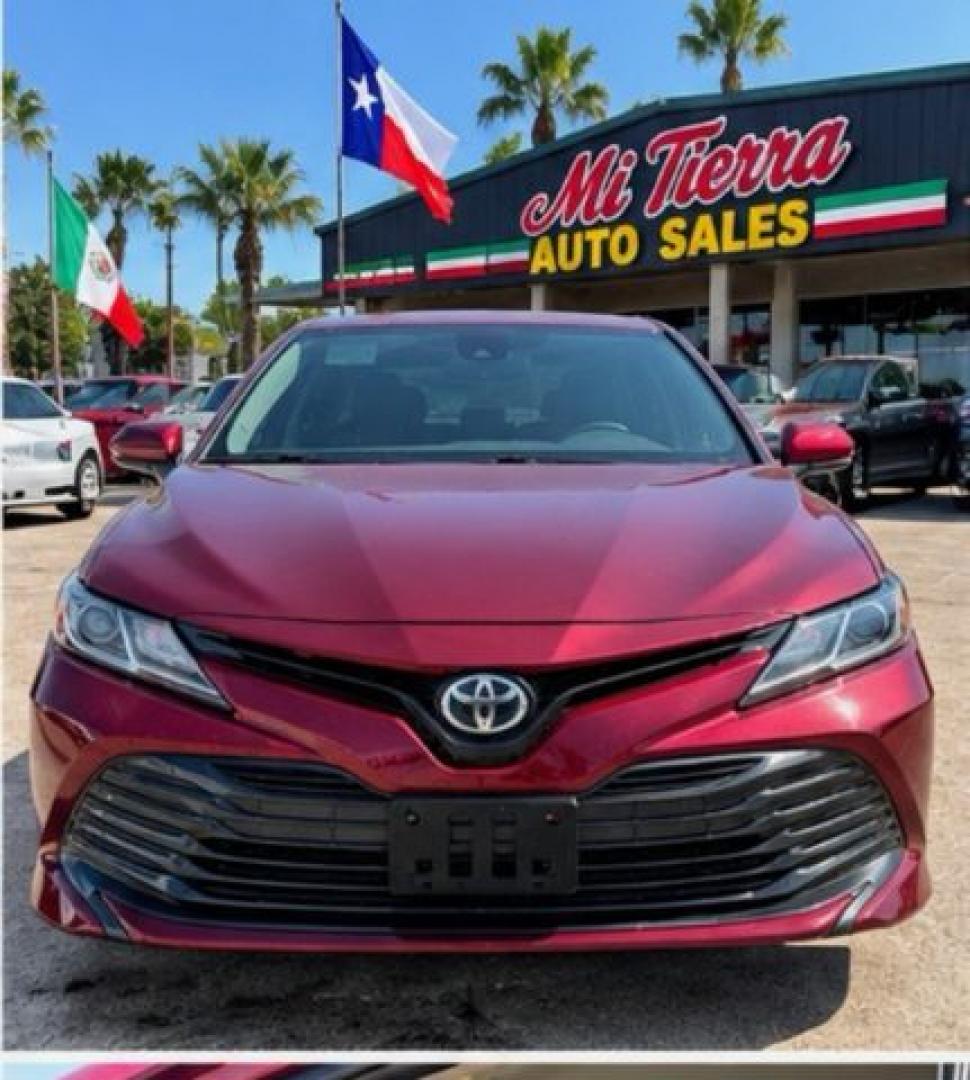 2019 Supersonic Red Toyota Camry LE (4T1B11HKXKU) with an Dynamic Force 2.5L I-4 port/direct injection engine, located at 7935 Gulf Freeway, Houston, 77017, (832) 266-1645, 29.684393, -95.275665- Photo#2
