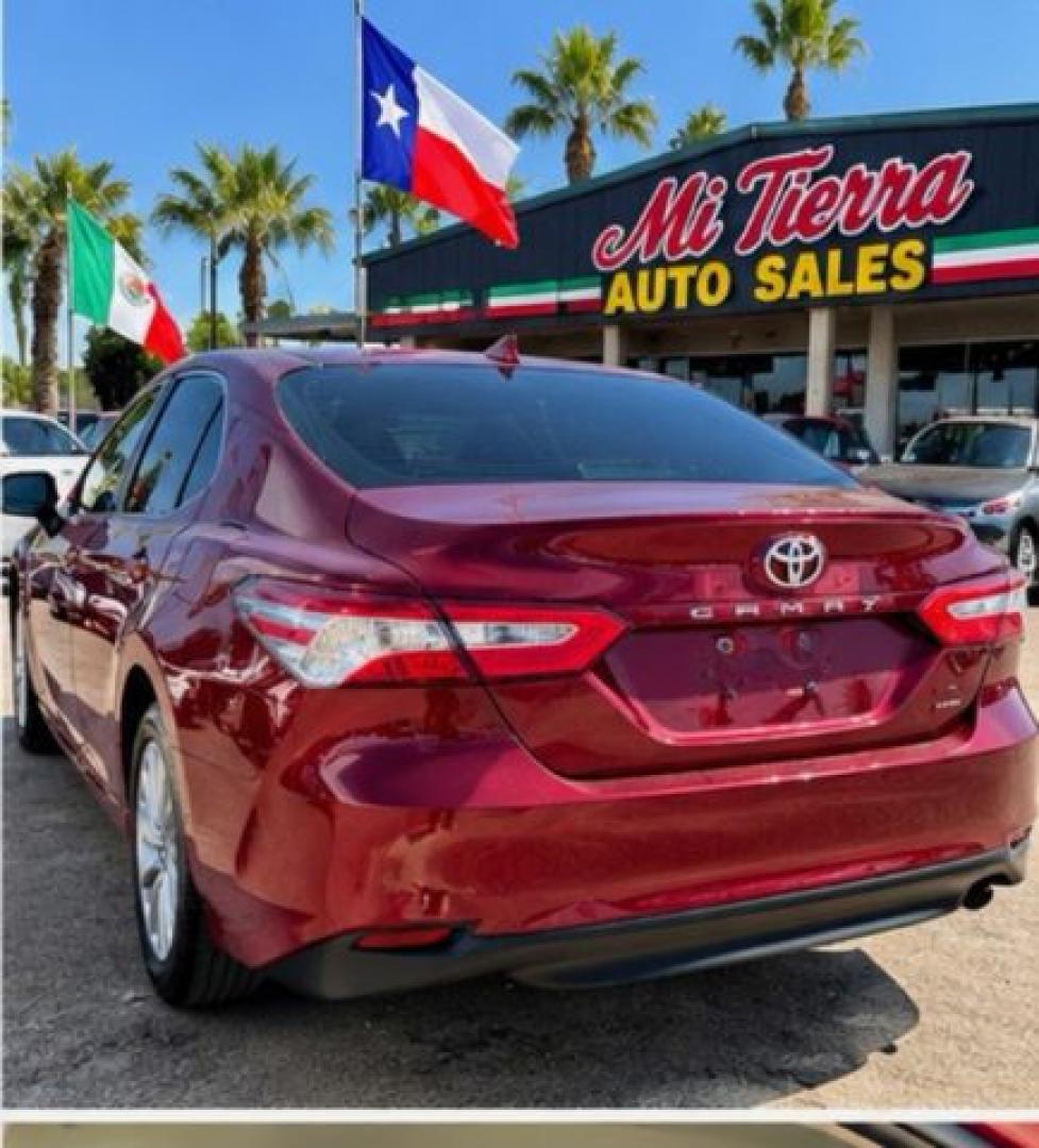 2019 Supersonic Red Toyota Camry LE (4T1B11HKXKU) with an Dynamic Force 2.5L I-4 port/direct injection engine, located at 7935 Gulf Freeway, Houston, 77017, (832) 266-1645, 29.684393, -95.275665- Photo#3